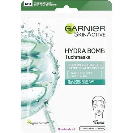 

Тканевая маска для лица Hydra Bomb с гиалуроновой кислотой и алоэ вера 28 г, Garnier