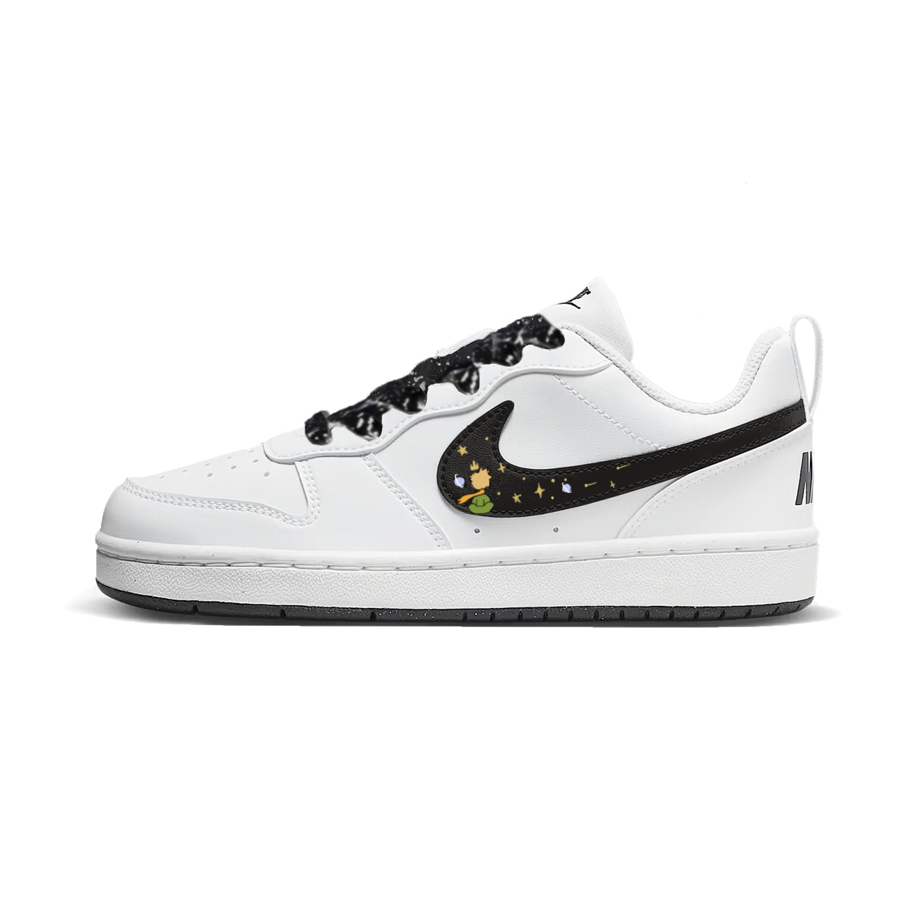 

Nike Court Borough The Little Prince Slip Resistant Low top Kids' Skateboarding Shoes White Teenagers