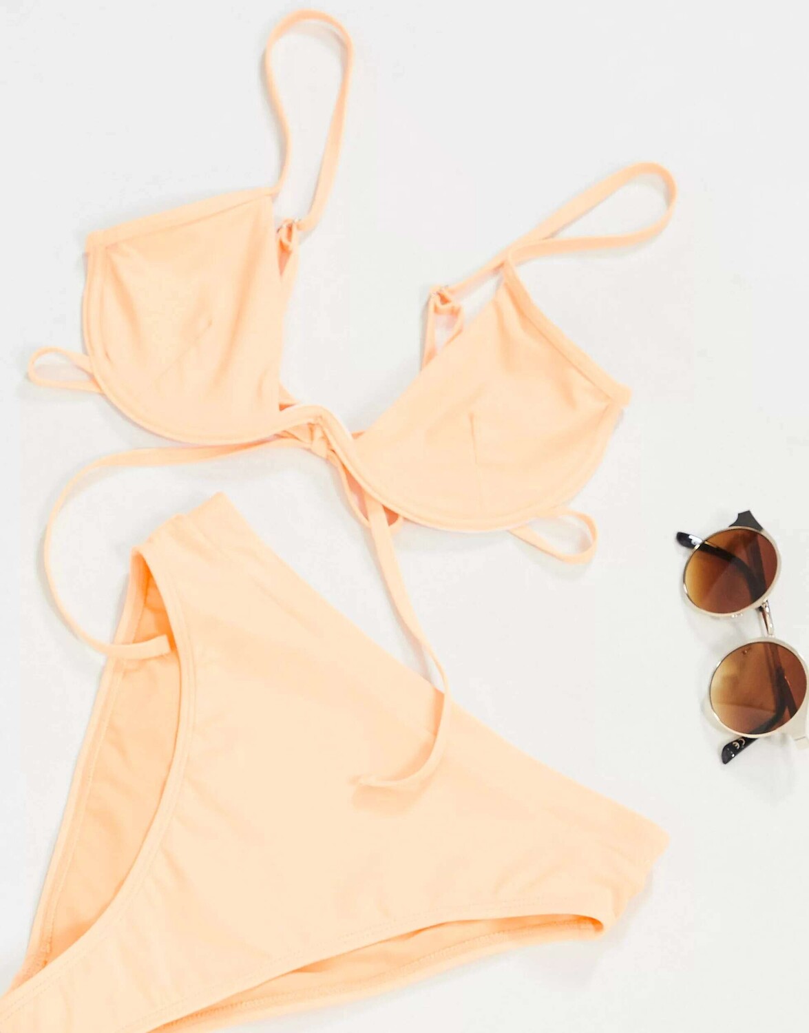 

Бюстгальтер бикини на косточках Missguided персикового цвета