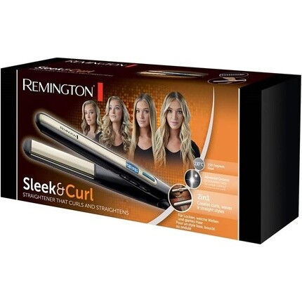 Выпрямитель для волос Sleek & Curl с закругленным дизайном и ультратурмалиновым керамическим покрытием, ЖК-дисплей, 150–230°C, Remington — фото 2