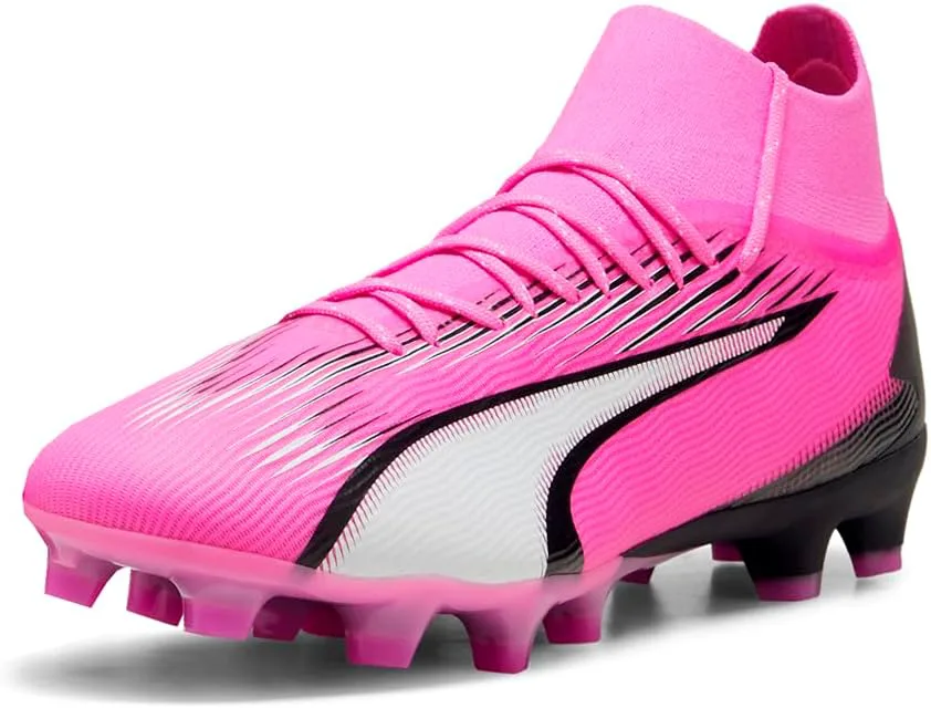 Мужские бутсы Puma Ultra Pro для твердого и искусственного покрытия, розовый/белый/черный — фото 4