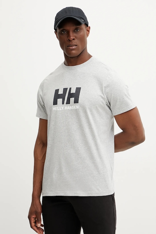 

Хлопковая футболка HH LOGO Helly Hansen, серый