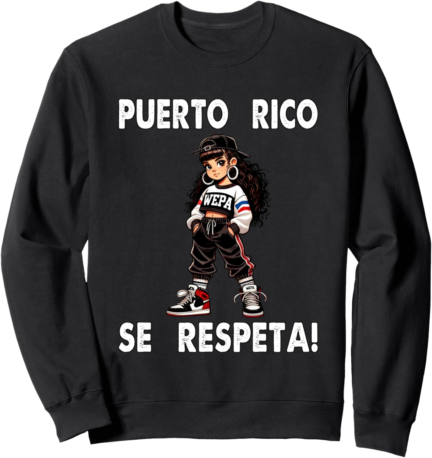 

Толстовка в уличном стиле Puerto Rico Se Respeta Wepa Boricua Princess Puerto Rico Se Respeta Collection, More Here, черный