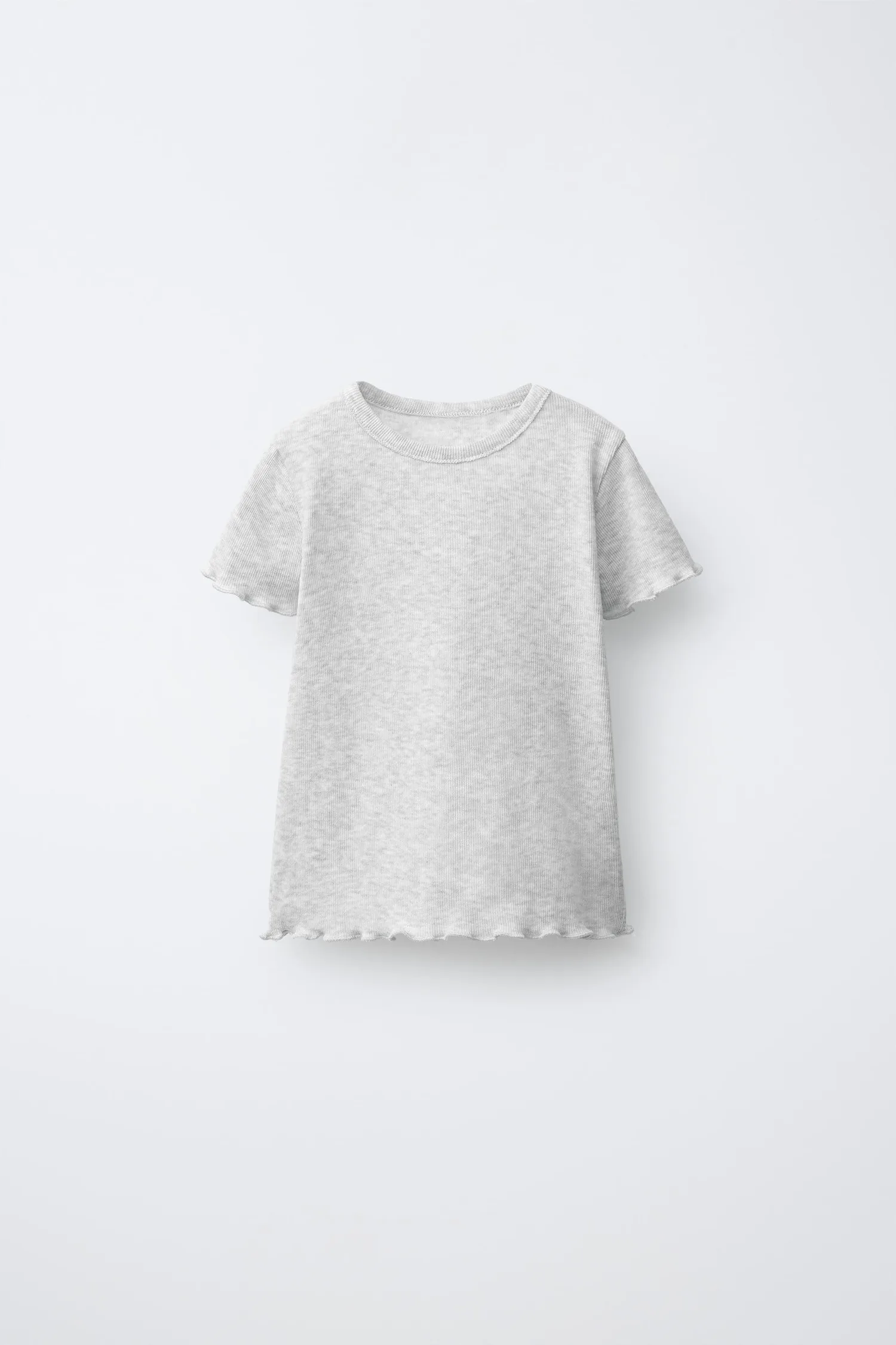 Ребристая футболка Zara, серый