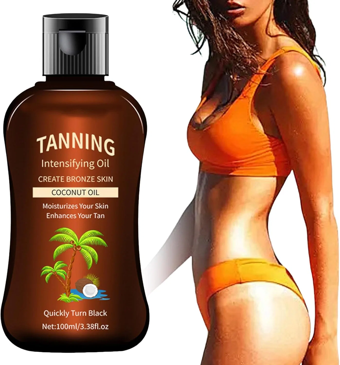 Масло для загара Темный лосьон для тела Self Tanning Oil 100 мл Generic