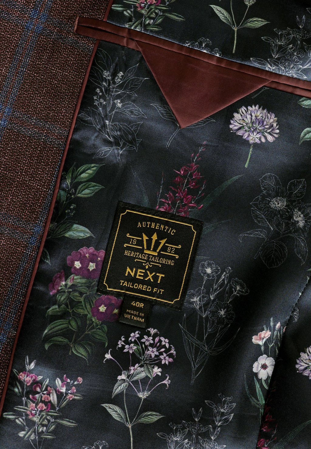 

Пиджак TAILORED FIT TRIMMED CHECK REGULAR FIT Next, коричневый