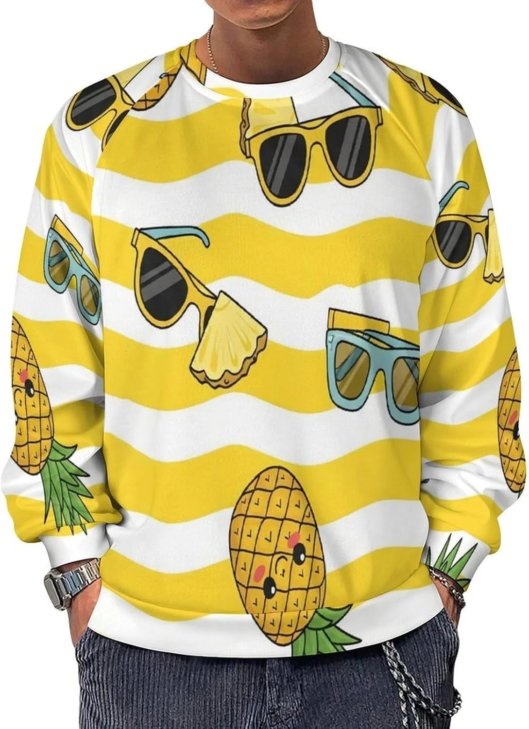 

Cartoon-octopus свитшот для мужчин, Crewneck Pullover (Available in Big & Tall)