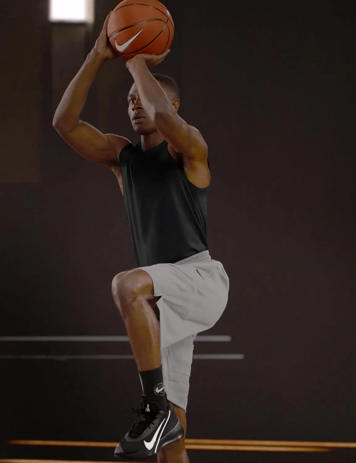 Кроссовки Nike GT Jump Academy на шнуровке, унисекс, для взрослых, Black White Metallic Silver — фото 2