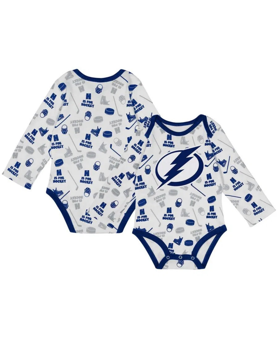 Детский белый боди с длинными рукавами Tampa Bay Lightning Quick Learner для мальчиков и девочек Outerstuff