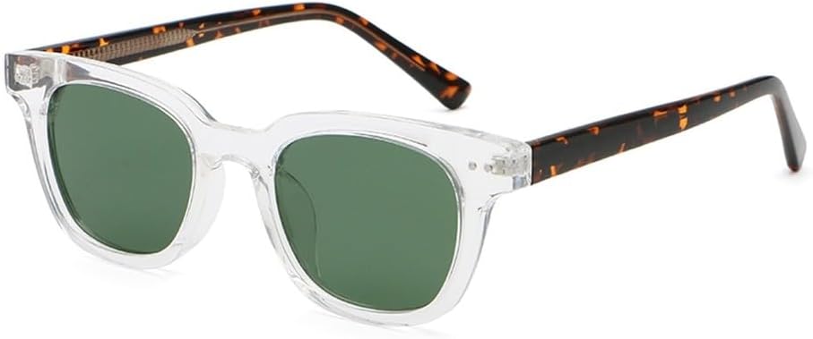 

маленькие квадратные солнцезащитные очки в стиле ретро для женщин, зеленые и коричневые поляризованные солнцезащитные очки для мужчин, ацетатные очки унисекс для вождения WNCKSQ, Clear Leopard Green