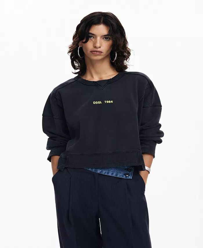 

Женская толстовка с эффектом стирки Desigual, черный