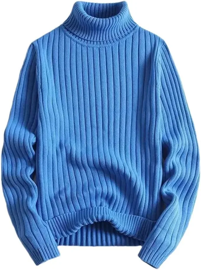 

Мужской повседневный водолазка свитер теплый вязаный пуловер