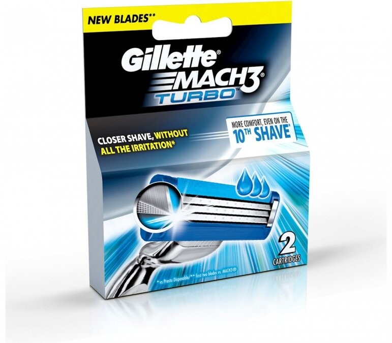 

Сменные лезвия для бритвы Mach3 Turbo 2 шт Gillette