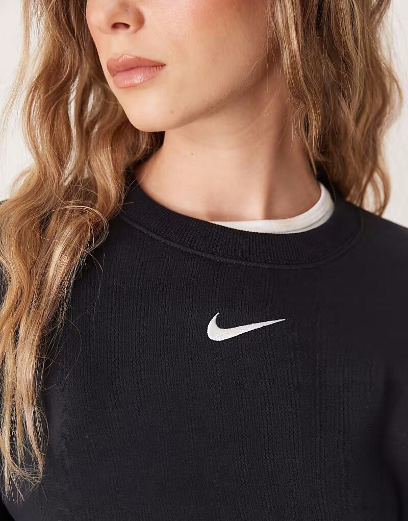 Толстовка Nike Phoenix Fleece oversize longline черного цвета — фото 4