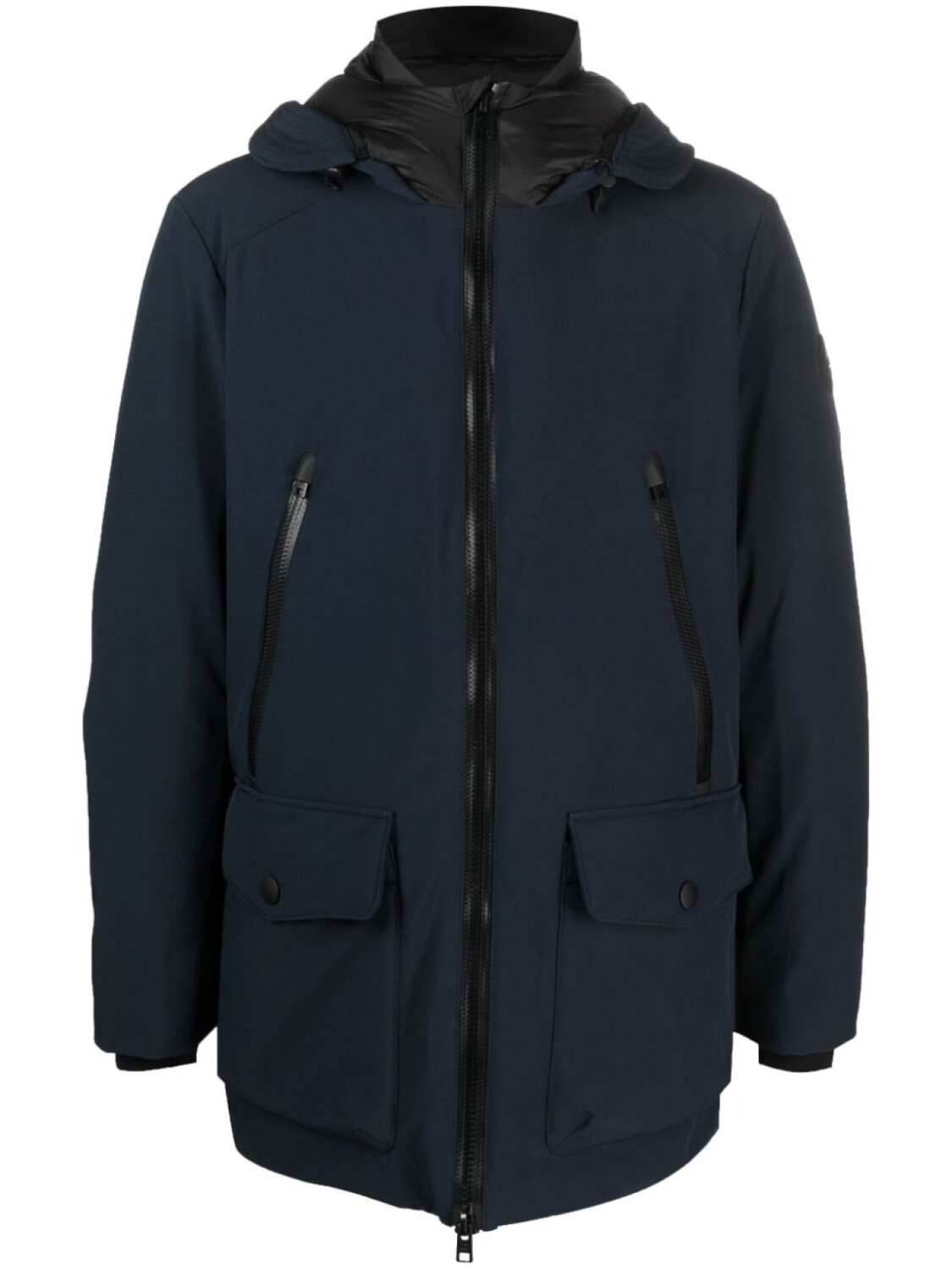 

Woolrich парка на молнии с капюшоном, синий