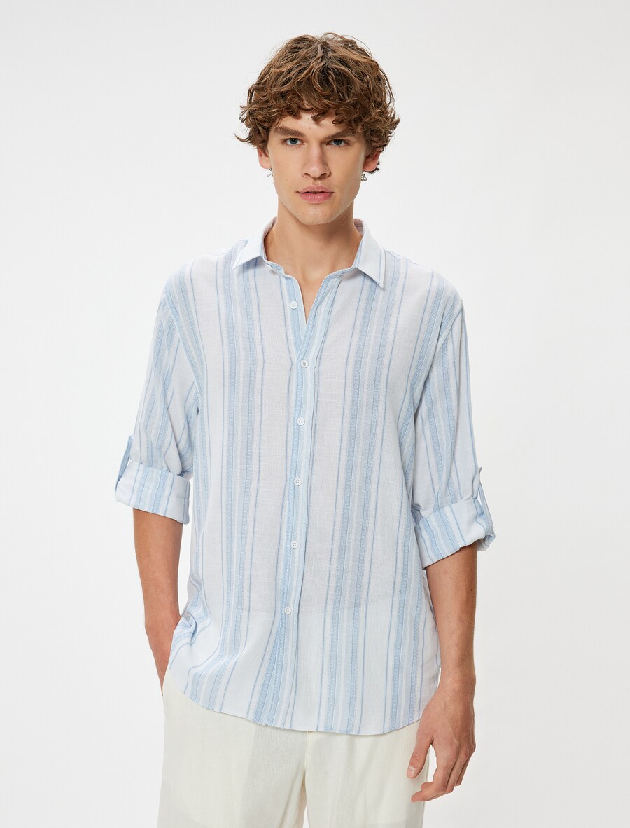

Повседневная рубашка Koton Regular fit Button Up Shirt, пастельный синий