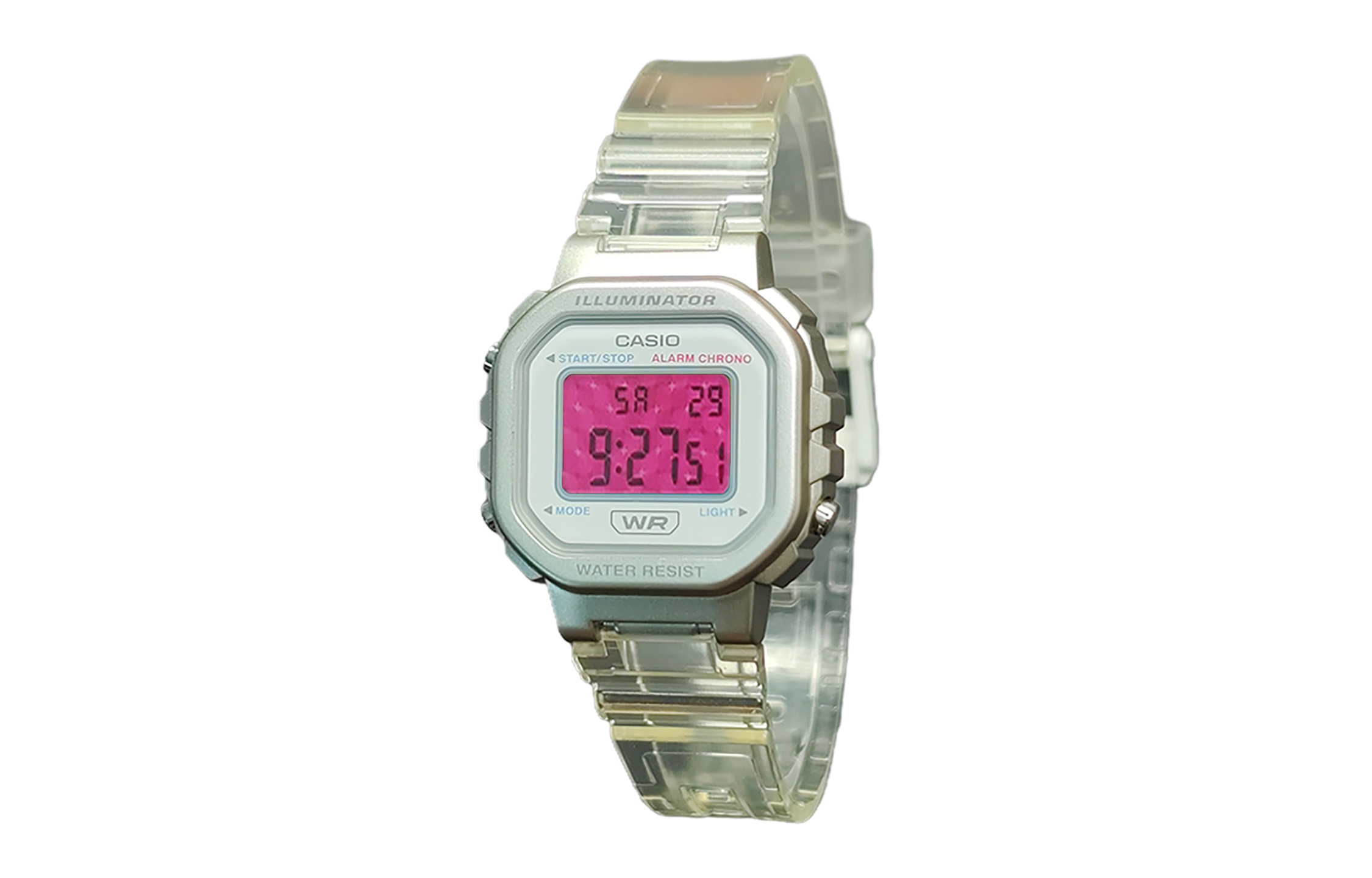 

CASIO Часы Retrofit Series Quartz Movement Resin Strap Watch Women's Watch White Dial, White Dial Barbie Pink Plaid Watch Lens