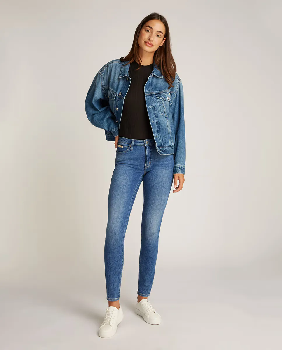 

Женские облегающие джинсы средней посадки Calvin Klein Jeans, синий