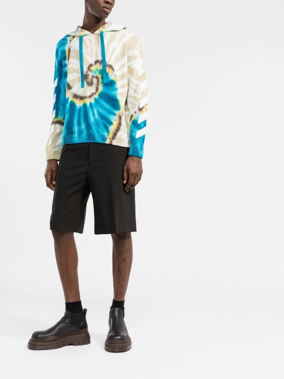 Off-White худи с принтом тай-дай и логотипом Arrows, нейтральный цвет — фото 2