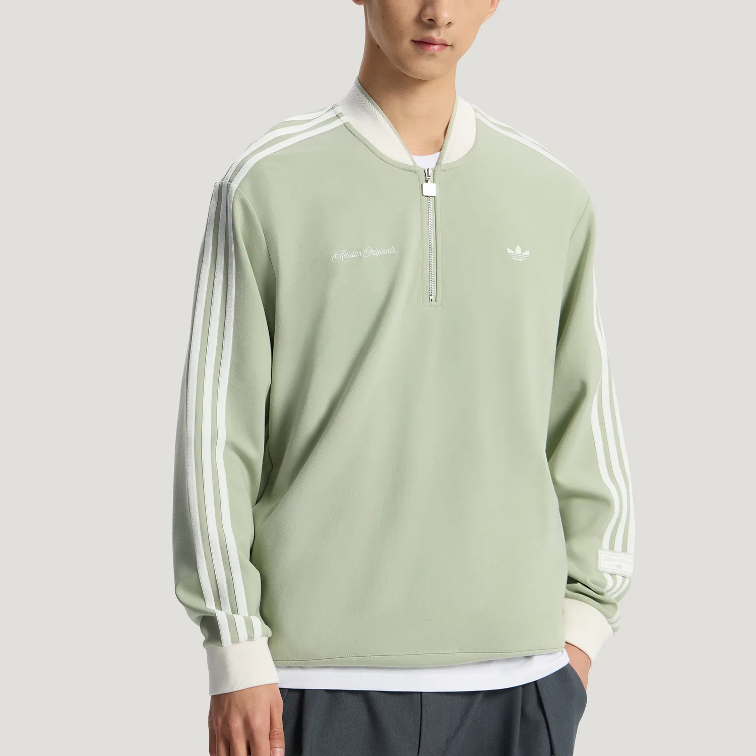 Свитшот unisex refined luxe dlxc u crew jumper Adidas Originals, Halo Green — фото 4