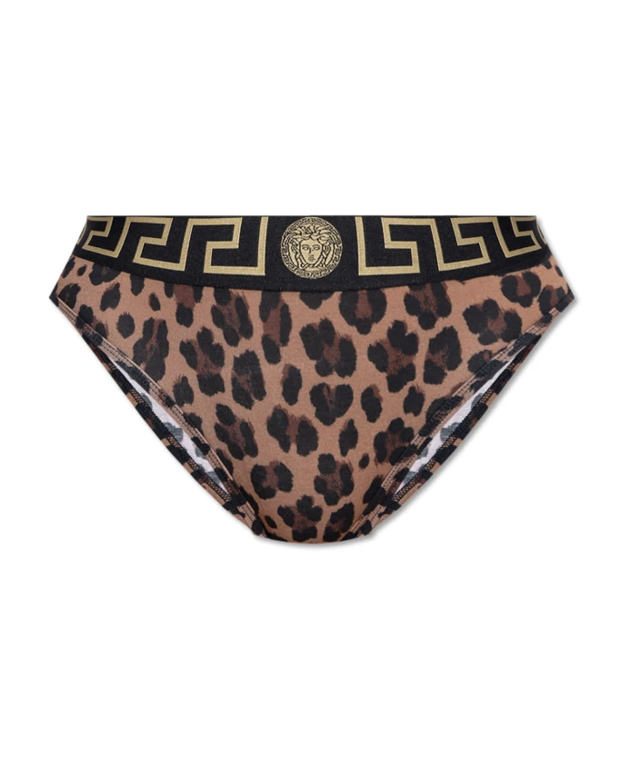 

Трусы с анималистичным узором Versace, коричневый