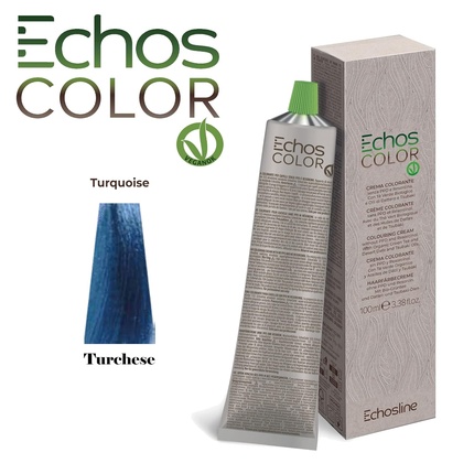 Крем-краска для волос Echos Color Pure Colors бирюзового цвета без PPD и резорцина 100 мл Corrado — фото 2