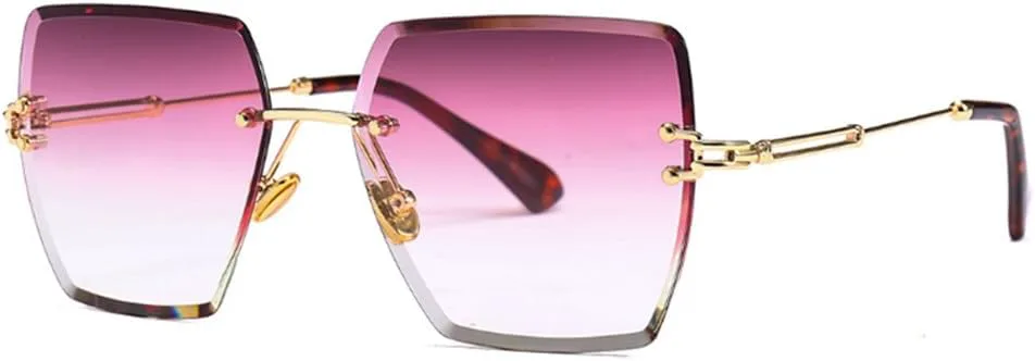 

Классические женские солнцезащитные очки MUTYNE без оправы, квадратной формы, с градиентным переходом цвета и защитой от УФ-излучения UV400, Purple Red Gradient