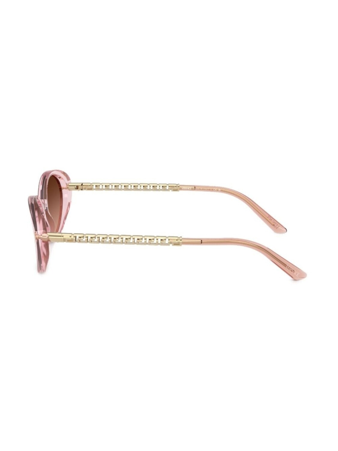 Versace Eyewear солнцезащитные очки в овальной оправе с декором Greca, розовый — фото 3