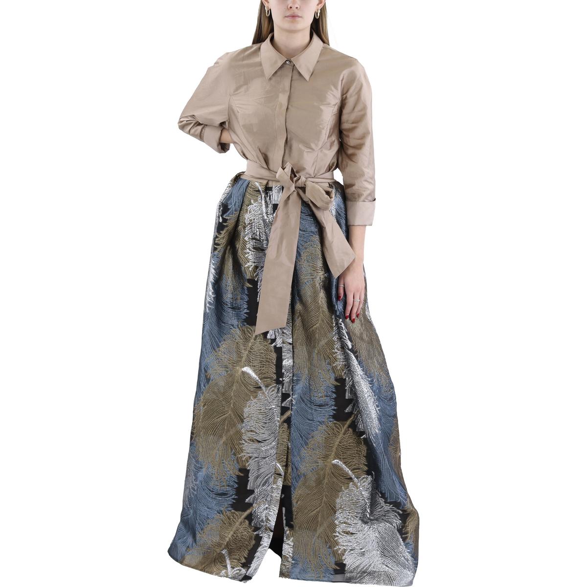 

Женское вечернее платье из тафты Meatallic Rickie Freeman Teri Jon