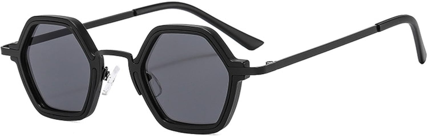 

Ретро-солнцезащитные очки Polygon для женщин, модные очки с прозрачными линзами и градиентом цвета океана для мужчин, трендовые панк-солнцезащитные очки с защитой от УФ-излучения UV400 VVTWSSW, Black Grey