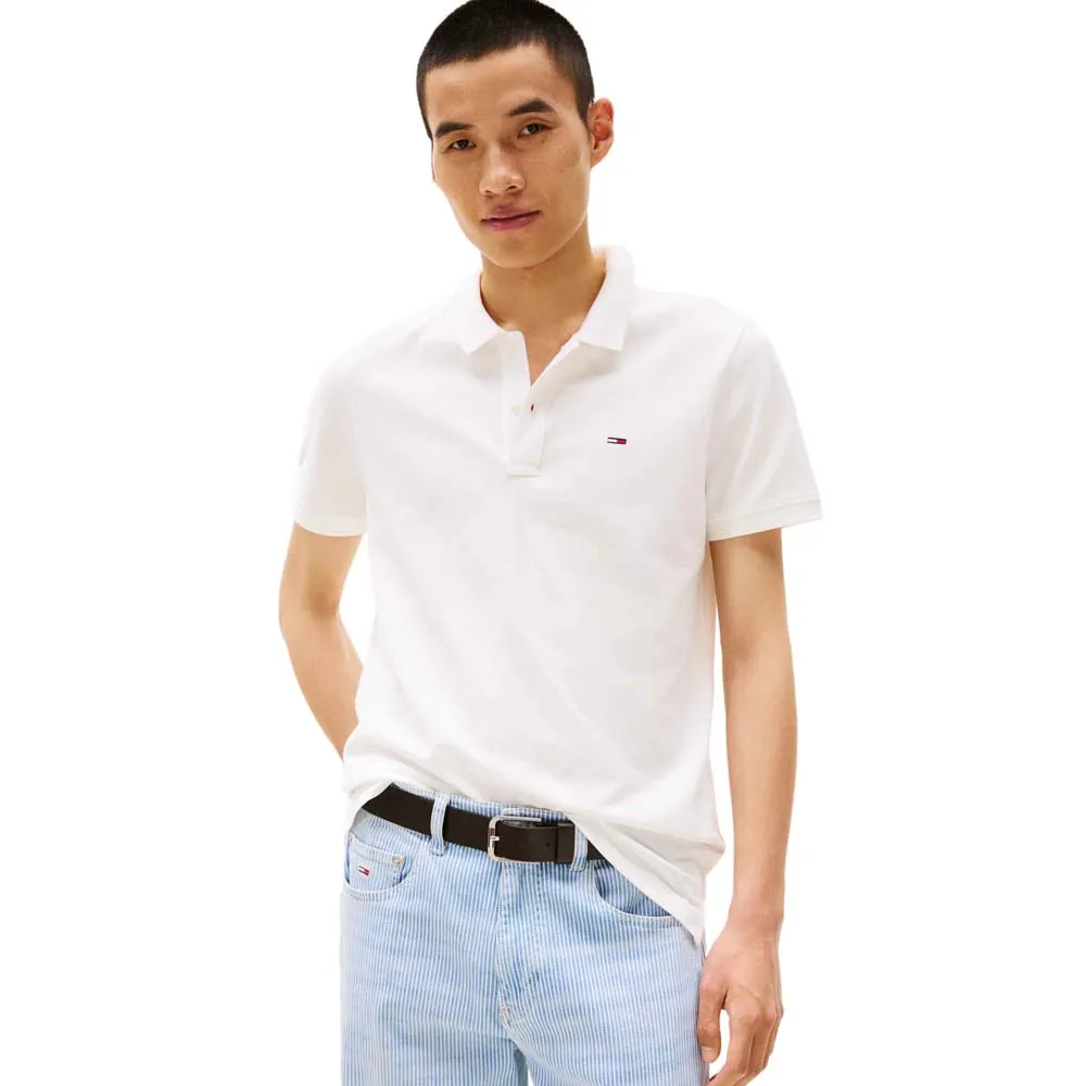 

Поло с коротким рукавом Tommy Jeans Placket Slim Fit, белый