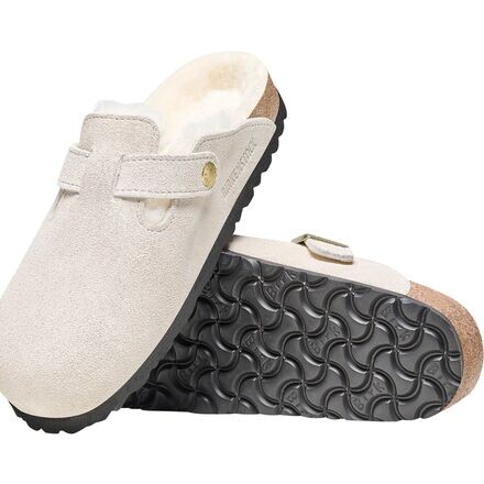 Узкие туфли Boston на овчине - женские Birkenstock, цвет Antique White/Antique White Suede Shearling — фото 4