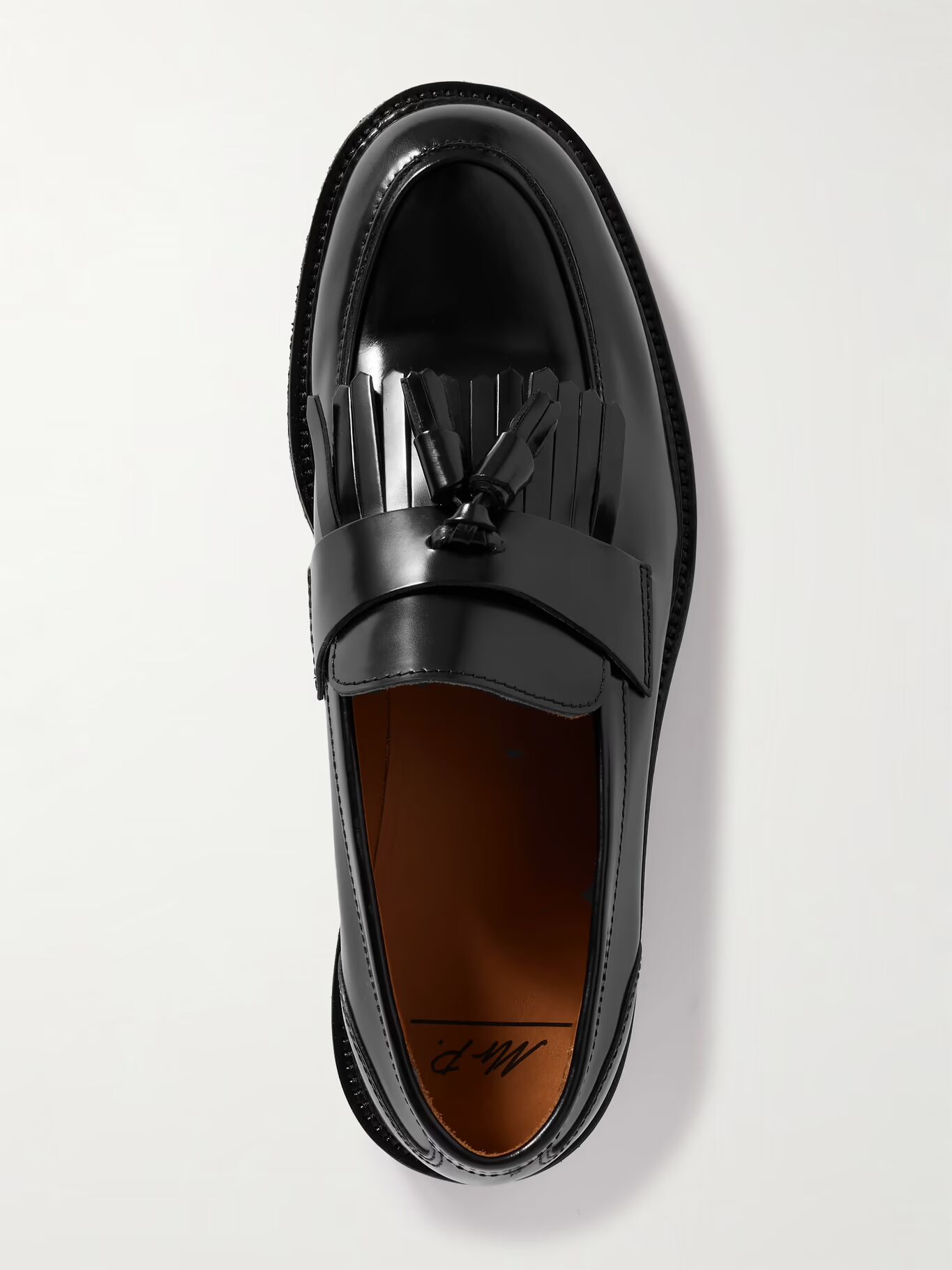 

Лоферы Jacques из глянцевой кожи с бахромой и кисточками MR P., черный