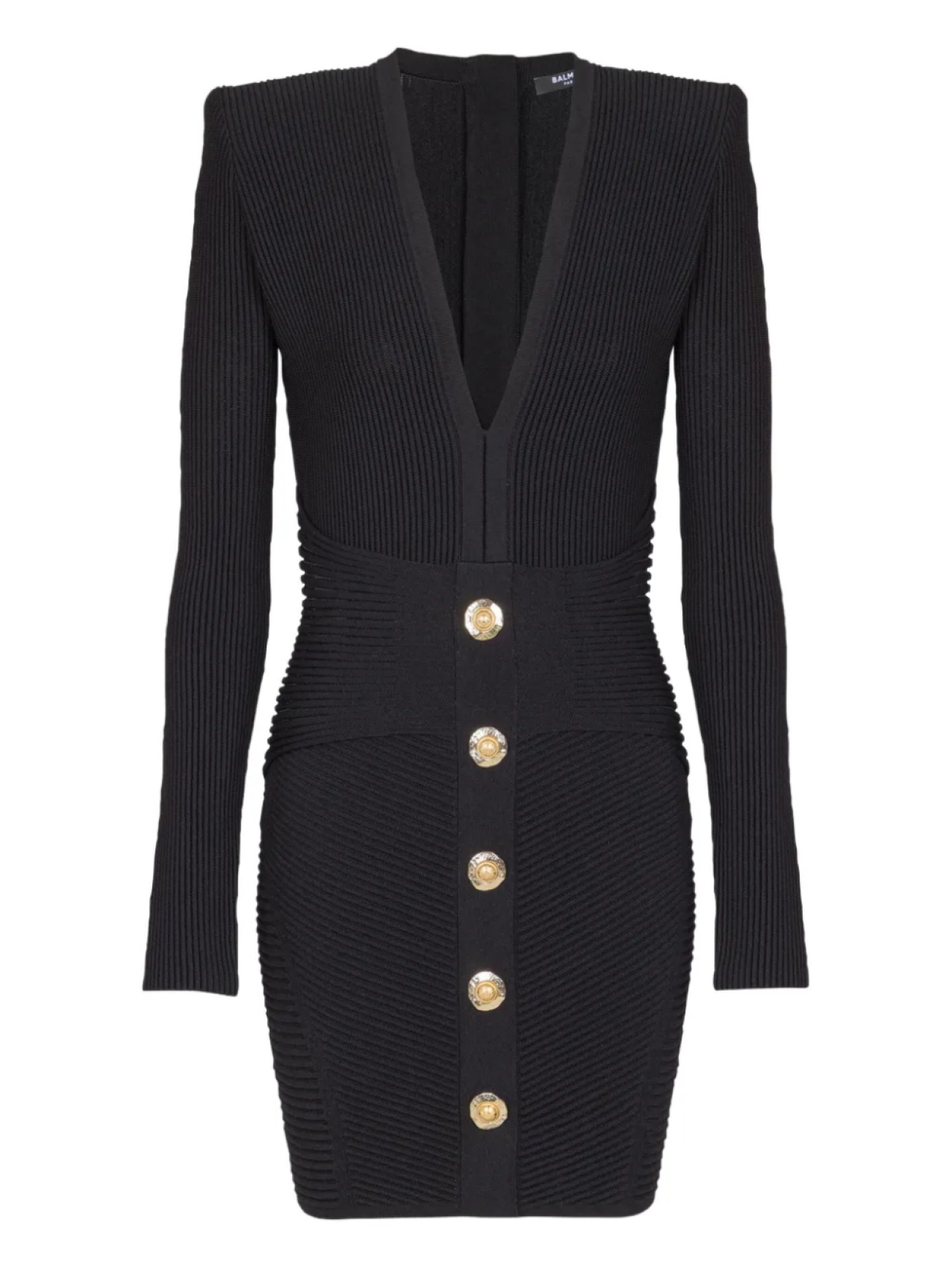 

Balmain облегающее платье в рубчик, черный