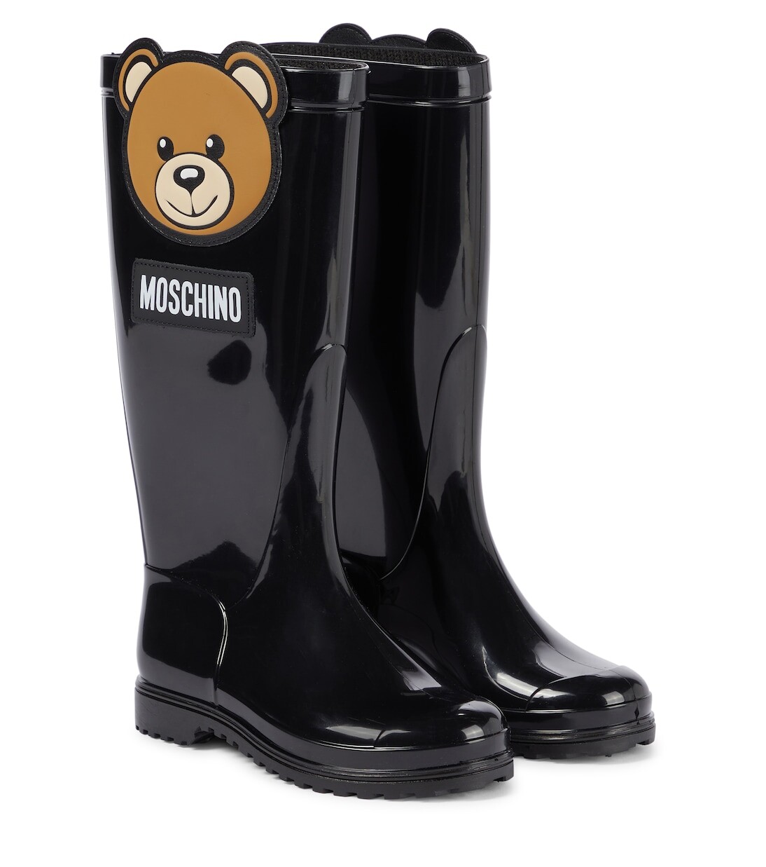 

Резиновые дождевые сапоги Moschino Kids, черный