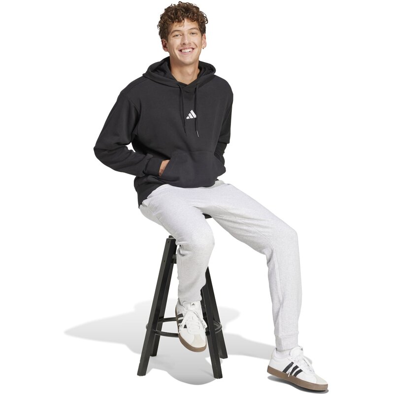 Толстовка с капюшоном, базовая вещь, feelcozy, французский трикотаж Adidas, черный — фото 4
