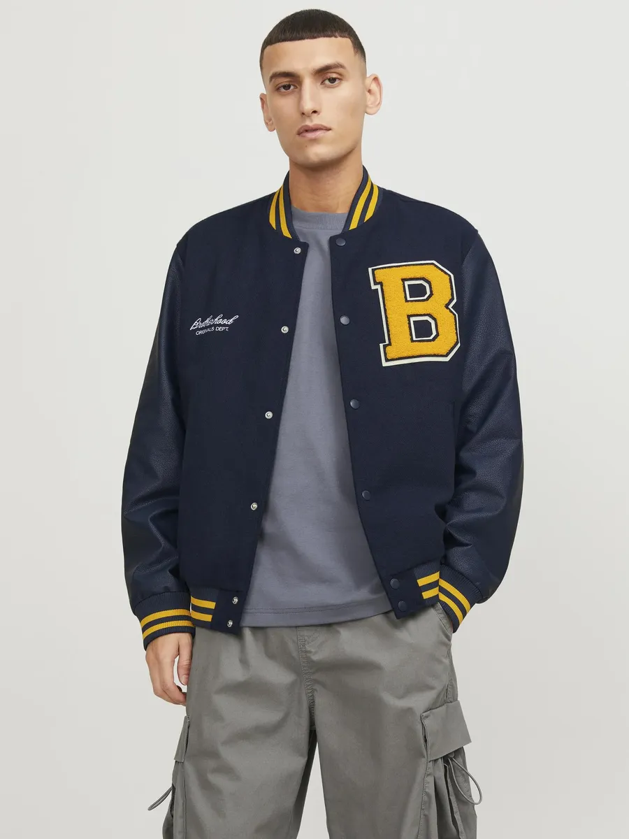 

Куртка колледжа Jack & Jones "JORCOLLEGE WOOL BLEND BOMBER NOOS", цвет Sky Captain