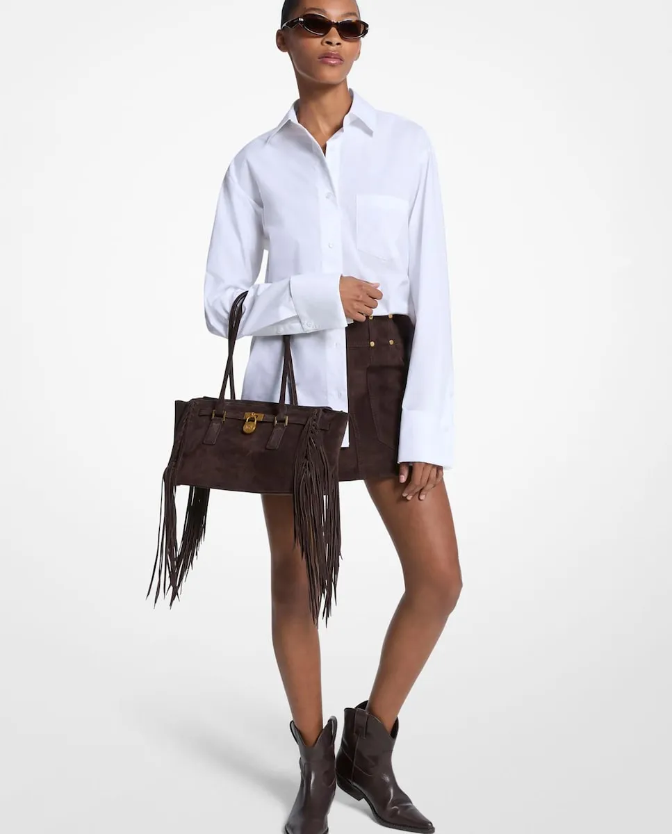 

Женская рубашка из хлопкового поплина свободного кроя Michael Michael Kors, белый