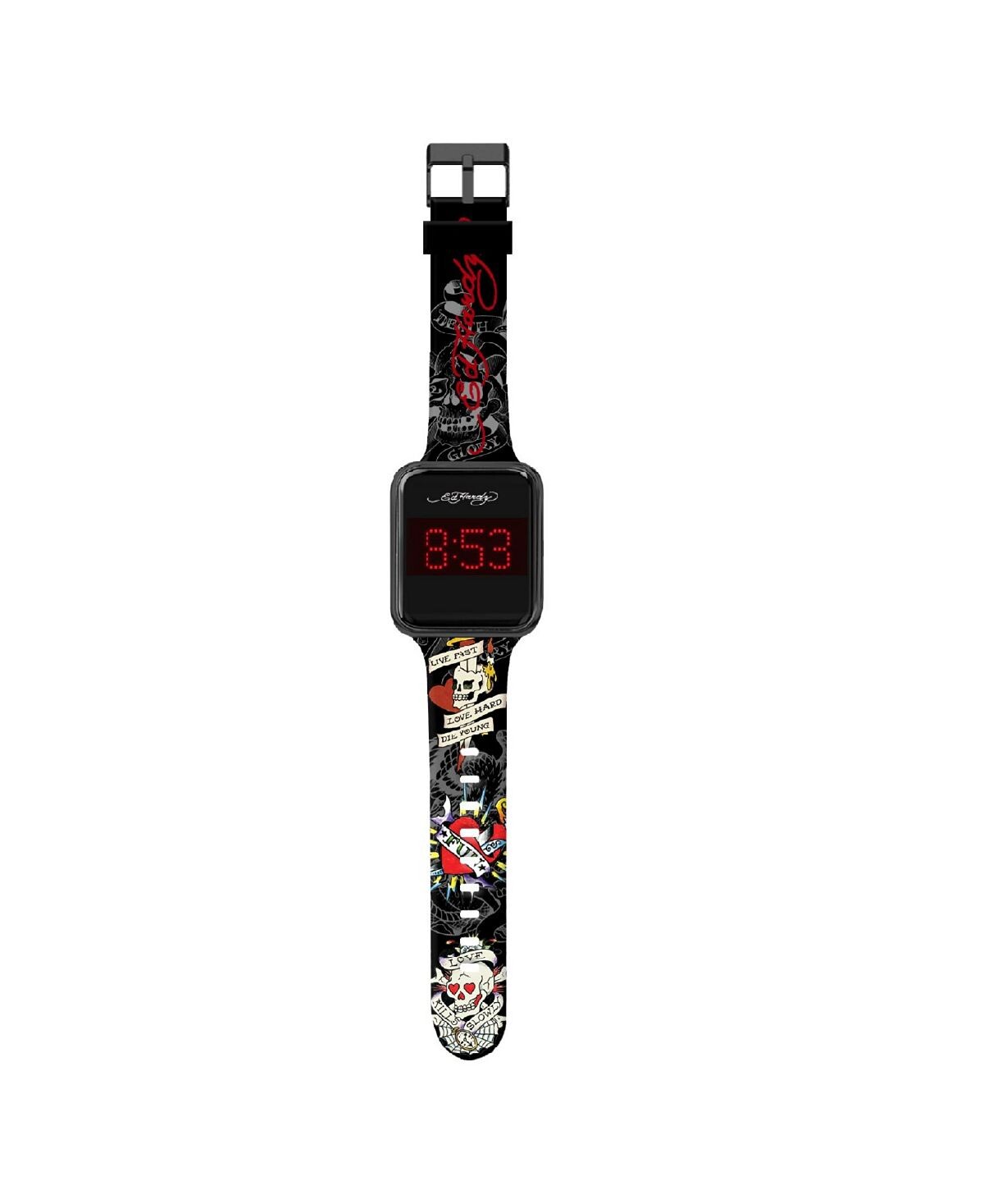 

Мужские часы с разноцветным силиконовым ремешком 45 мм Ed Hardy