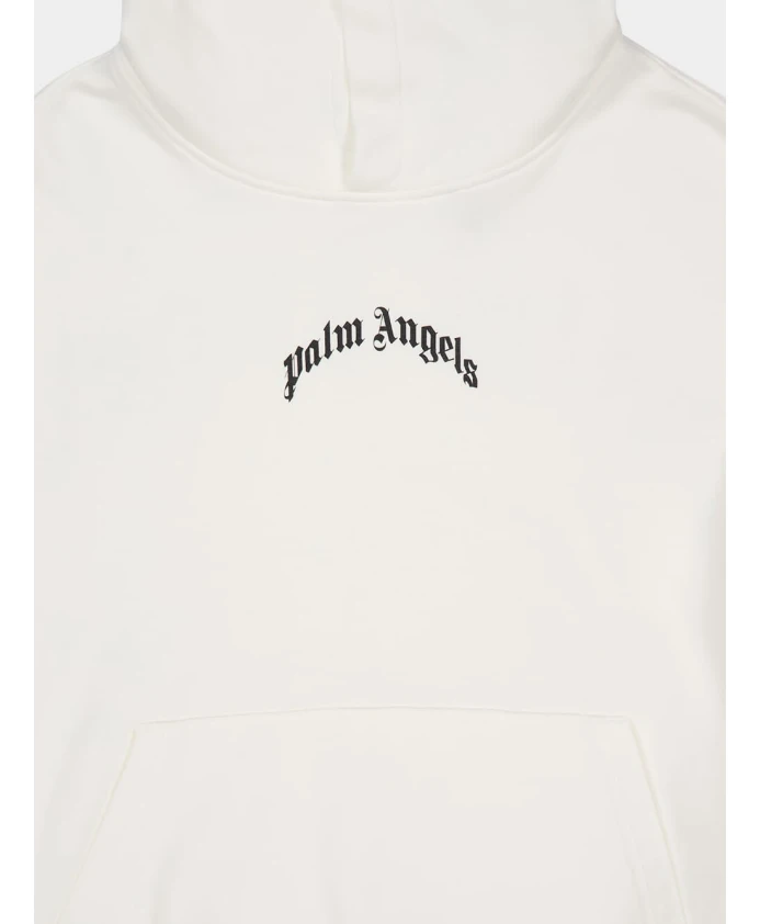Толстовка свободного кроя с изогнутым логотипом на спине. Palm Angels, белый — фото 3