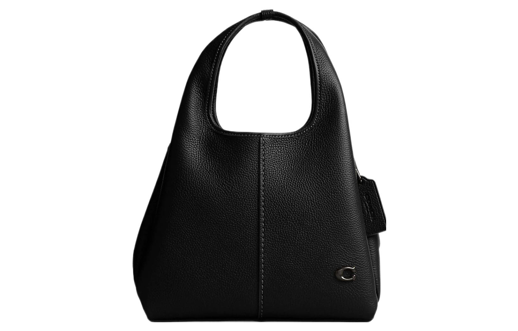 

Лана Полированная Кожаная Сумка Через Плечо Среднего Размера Женская Черная COACH