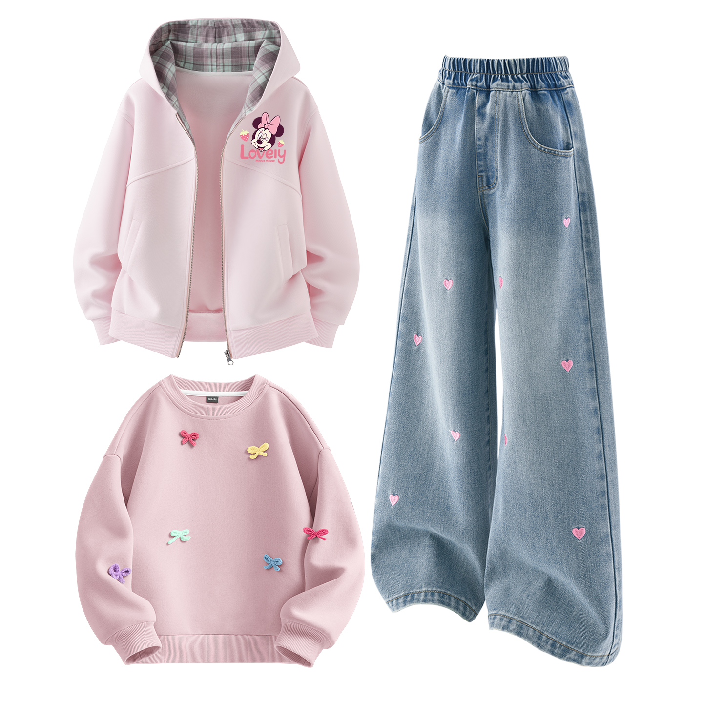 

Детский спортивный комплект Casual из 3 предметов Disney, di xin sweet k cherry blossom розовый+solid color sea salt синий+solid color lotus розовый