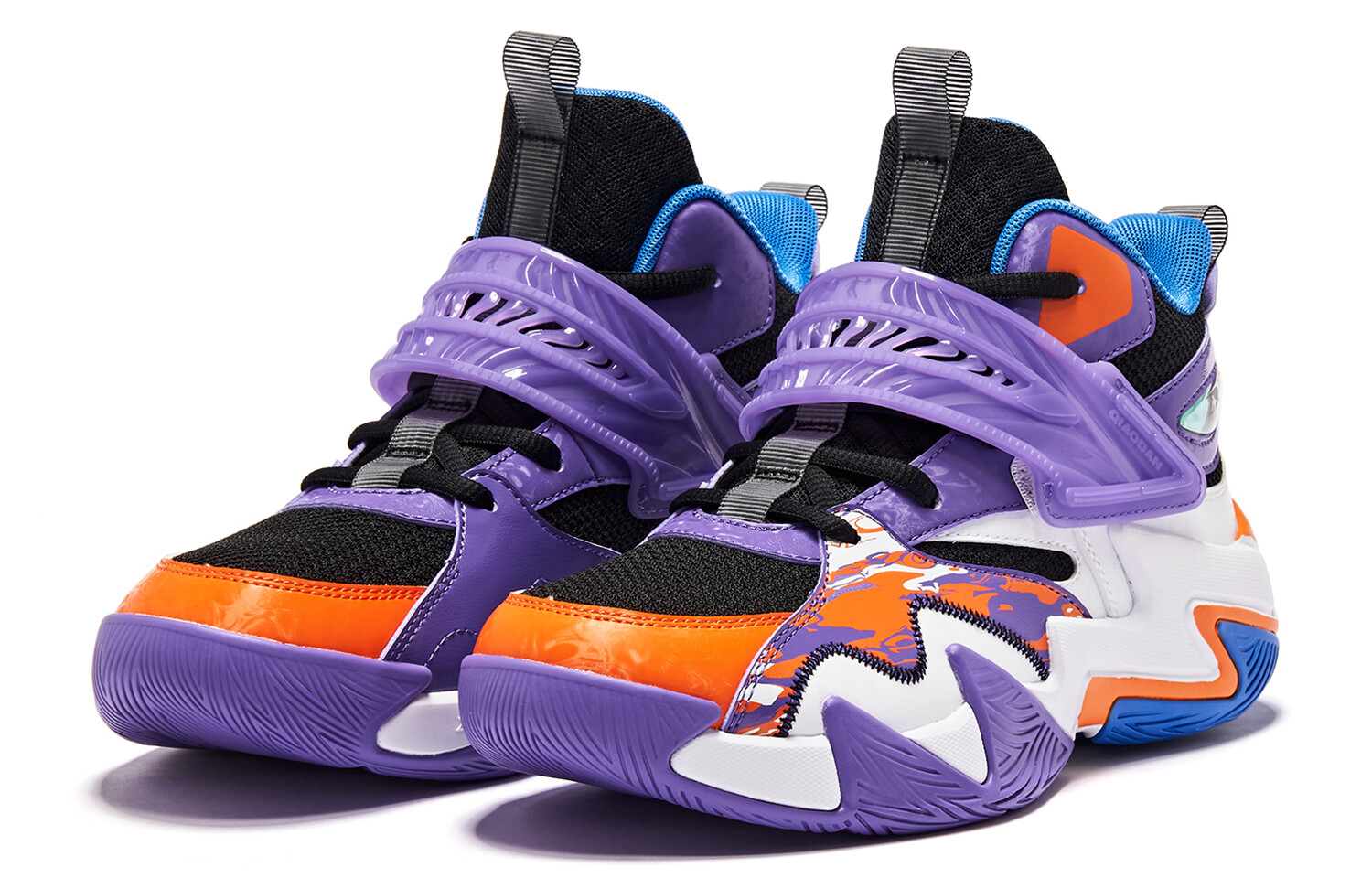 Детские баскетбольные кроссовки GS Low-top Фиолетовый/оранжевый Qiaodan — фото 2