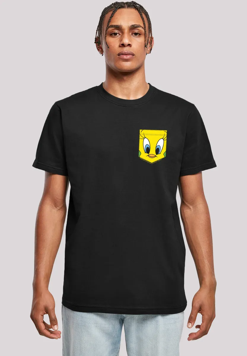 

Футболка F4NT4STIC "Looney Tunes Tweety Pie Faux Pocket", принт, черный