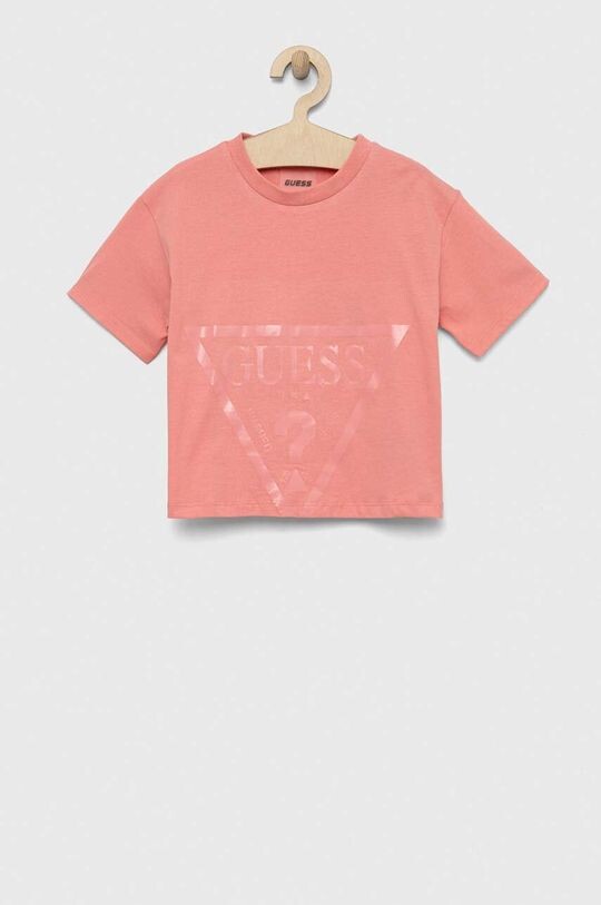 

Хлопковая футболка для детей Guess, розовый