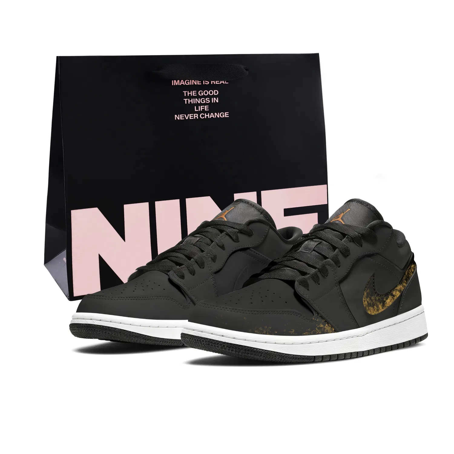 Кроссовки баскетбольные Vintage Jordan Air 1 Black Gold