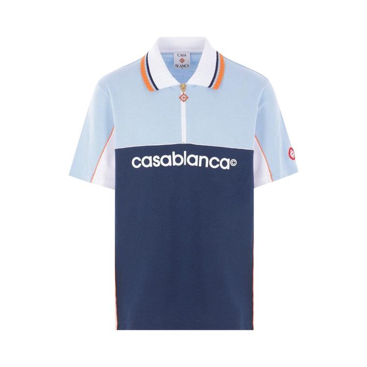 

Поло Casablanca Oversized Color Block Polo, Pale Blue/White/Navy