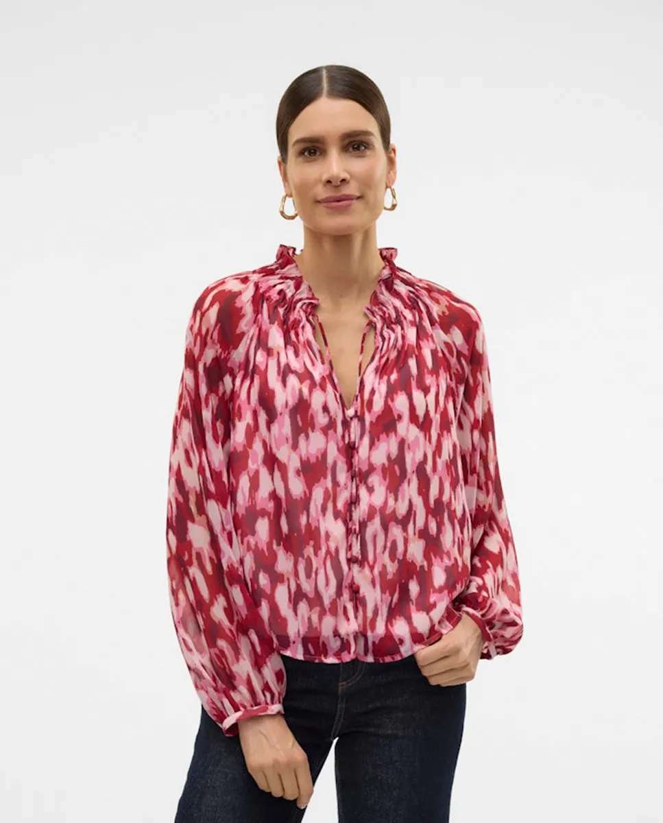 

Женская блузка с длинным рукавом и принтом Vero Moda, фуксия