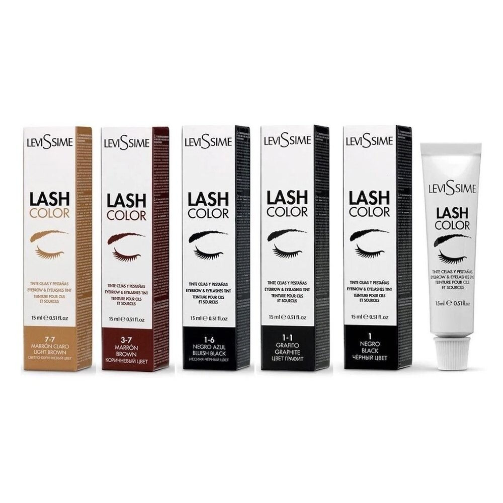 LeviSsime Lash Color краска для бровей и ресниц №1 Черный/Черный, 15 мл — фото 2