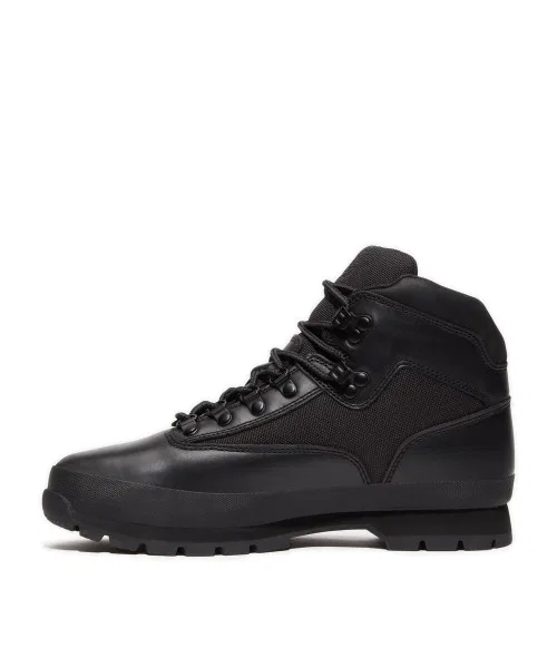 Ботинки Timberland Euro Hiker Mid Boot из кожи и канваса, черные — фото 2